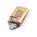 Matt glänzender USB-Stick aus Metall mit Schiebemechanismus farbe gold