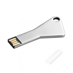 Flacher USB-Stick aus Metall in Schlüsselform als Giveaway farbe silber