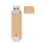 Nachhaltiger USB-Stick aus Weizenstroh und PP in Vollfarbe bedrucken farbe beige