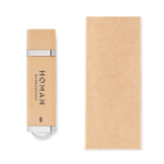 Nachhaltiger USB-Stick aus Weizenstroh und PP in Vollfarbe bedrucken farbe beige