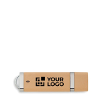 Nachhaltiger USB-Stick aus Weizenstroh und PP in Vollfarbe bedrucken farbe beige