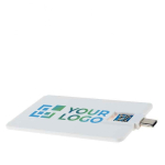 USB-Karte mit Standardanschluss und Typ C als praktisches Giveaway farbe weiß