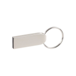 Flacher Metall-USB-Stick als praktischer Schlüsselanhänger für Messen farbe silber