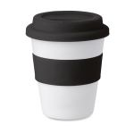 Coffee To Go Becher mit bedruckbarem Band, 350 ml farbe schwarz