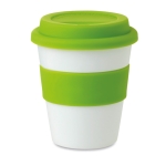 Coffee To Go Becher mit bedruckbarem Band, 350 ml farbe grün