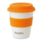 Coffee To Go Becher mit bedruckbarem Band, 350 ml farbe orange Hauptansicht