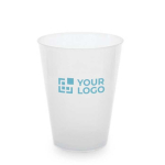 Günstiger transparenter Becher aus PP für Events bestellen, 400 ml Ansicht mit Druckbereich