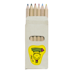 Bedruckbare Schachtel mit 6 Buntstiften als Werbeartikel für Kinder farbe mehrfarbig