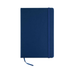 A5-Notizbuch im Soft-PU-Einband und Blankoseiten mit Logo bedrucken farbe blau
