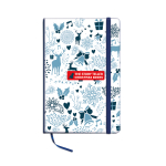 A5-Notizbuch im Soft-PU-Einband und Blankoseiten mit Logo bedrucken farbe blau Hauptansicht