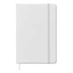 A5-Notizbuch im Soft-PU-Einband und Blankoseiten mit Logo bedrucken farbe weiß