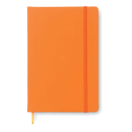 A5-Notizbuch im Soft-PU-Einband und Blankoseiten mit Logo bedrucken farbe orange