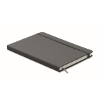 A5-Notizbuch im Soft-PU-Einband und Blankoseiten mit Logo bedrucken farbe dunkelgrau