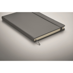 A5-Notizbuch im Soft-PU-Einband und Blankoseiten mit Logo bedrucken farbe dunkelgrau viertes Detailbild