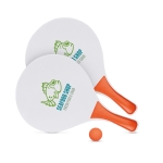 Set mit Schlägern aus Holz und Ball für Standurlaub bedrucken farbe orange Hauptansicht