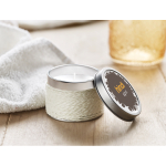 Duftkerze in Metalldose als Werbegeschenk für Wellnesssalons farbe weiß dritte Hauptansicht