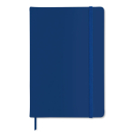 Bedruckbares DIN A5 Notizbuch mit softem PU-Cover und liniertes Papier farbe blau