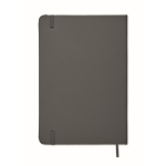 Bedruckbares DIN A5 Notizbuch mit softem PU-Cover und liniertes Papier farbe dunkelgrau dritte Ansicht