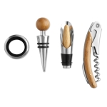 Edles Wein-Set aus Bambus mit 4 Weinaccessoires farbe holzton dritte Ansicht