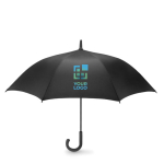 Windfester Regenschirm mit automatischer Öffnung aus Pongee 190T, Ø102 farbe schwarz Ansicht mit Druckbereich