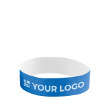 Individuelle 19-mm-Tyvek-Armband bedrucken farbe köngisblau Ansicht mit Druckbereich