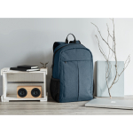 Laptop-Rucksack aus Polyester mit Trolley-Halterung, 15” farbe blau Stimmungsbild
