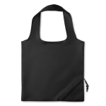 Faltbare Einkaufstasche aus 210D-Polyester, Strawberry farbe schwarz