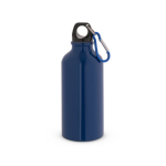 Kleine farbige Aluminiumflasche mit Karabiner, 400 ml farbe marineblau