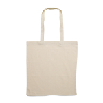 Günstige Baumwolltasche mit großer Tragekraft, 140 g/m2 farbe beige dritte Ansicht