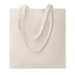 Günstige Baumwolltasche mit großer Tragekraft, 140 g/m2 farbe beige vierte Ansicht