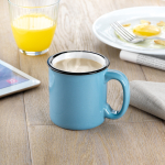Kaffeebecher aus Keramik im Vintage-Look für junge Zielgruppe, 240 ml farbe blau Stimmungsbild