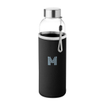 Wasserflasche mit Hülle als perfektes Werbegeschenk, 500 ml farbe schwarz Hauptansicht