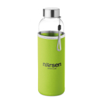 Wasserflasche mit Hülle als perfektes Werbegeschenk, 500 ml farbe lindgrün Hauptansicht