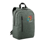 Qualitativ hochwertiger Rucksack für Tablet an Notebook in Grau, 14'' farbe grau Ansicht mit Logo 1