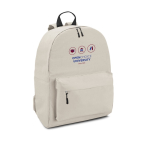 Kinderrucksack mit Fronttasche und gepolsterten Trägern Colors farbe beige Ansicht mit Logo 1