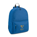 Kinderrucksack mit Fronttasche und gepolsterten Trägern Colors farbe köngisblau Ansicht mit Logo 1