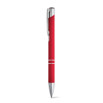Kugelschreiber aus Aluminium mit Schaft aus Gummi und schwarzer Tinte farbe rot