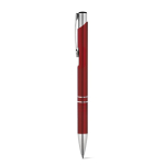 Aluminiumkugelschreiber mit Druckknopfmechanik blaue Tinte farbe rot