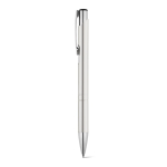 Aluminiumkugelschreiber mit Druckknopfmechanik blaue Tinte farbe silber