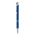 Aluminiumkugelschreiber mit Druckknopfmechanik blaue Tinte farbe köngisblau
