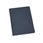 A5-Notizheft mit Cover aus recyceltem Karton und linierten Seiten farbe blau