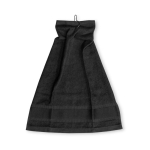 Golfhandtuch aus Baumwolle mit Metallhaken, 430 g/m2 farbe schwarz vierte Ansicht