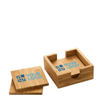 Set mit 4 Untersetzern aus Bambus mit Aufbewahrungsbox Ansicht mit Druckbereich