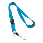 Lanyard mit Schnalle und Sicherheitsverschluss für Messen farbe cyan-blau
