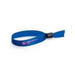Weiches glänzendes Satinarmband mit Sicherheitsverschluss Ansicht mit Logo 1