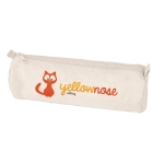 Federmäppchen aus Baumwolle ideal für Bunt- und Filzstifte farbe natürliche farbe Ansicht mit Logo 1