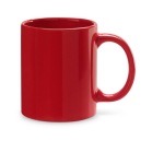 Farbiger Keramikbecher mit Logo großflächig im Rundum-Druck, 350ml farbe rot