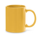 Farbiger Keramikbecher mit Logo großflächig im Rundum-Druck, 350ml farbe gelb