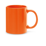 Farbiger Keramikbecher mit Logo großflächig im Rundum-Druck, 350ml farbe orange