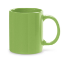 Farbiger Keramikbecher mit Logo großflächig im Rundum-Druck, 350ml farbe hellgrün